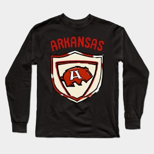 Arkansas Sport Day Playing American Football in Arkansas Football Team Long Sleeve T-Shirt